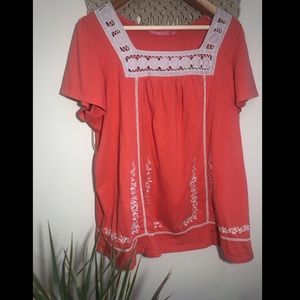 Boho embroidered blouse
